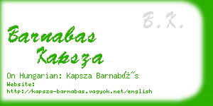 barnabas kapsza business card